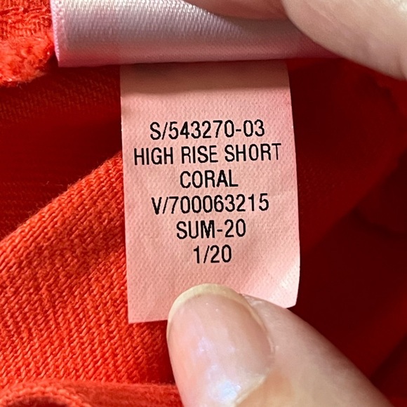 Gap 4" High Rise Shorts Orange Coral Cotton Spsndex Stretch Preppy Size 2 - Picture 7 of 10